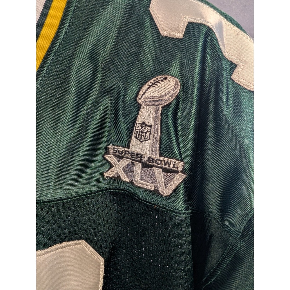 Reebok Aaron Rodgers Stitched Jersey Mens 50 Green Super Bowl XLV Patch Good - Picture 2 of 7